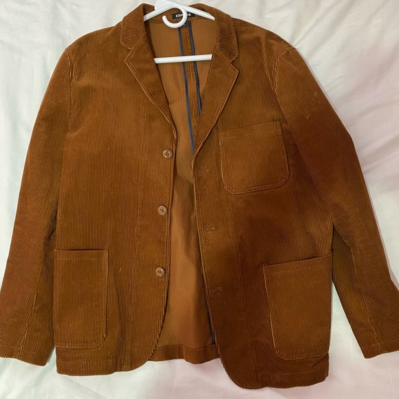 Express Mens Corduroy Jacket Brown 